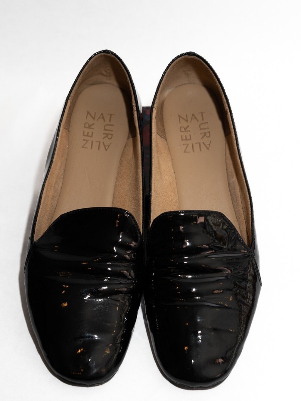 Naturalizer Comfy Black Patent Loafers Glossy Finish Size 7M Like New